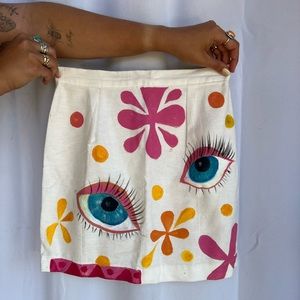 SOLD Hand painted 100%cotton skirt